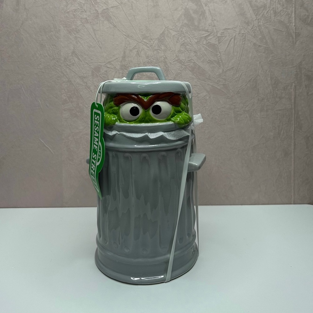 Sesame Street Gray and Green Cookie Jar